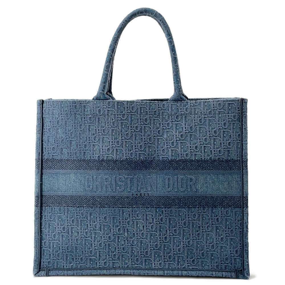 Christian Dior Denim Large Book Tote Bag